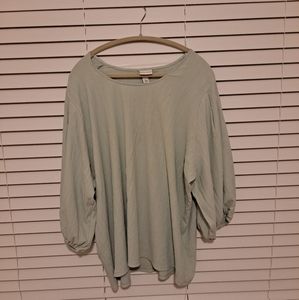 Ava & Viv 3/4 Sea Foam Green Blouse